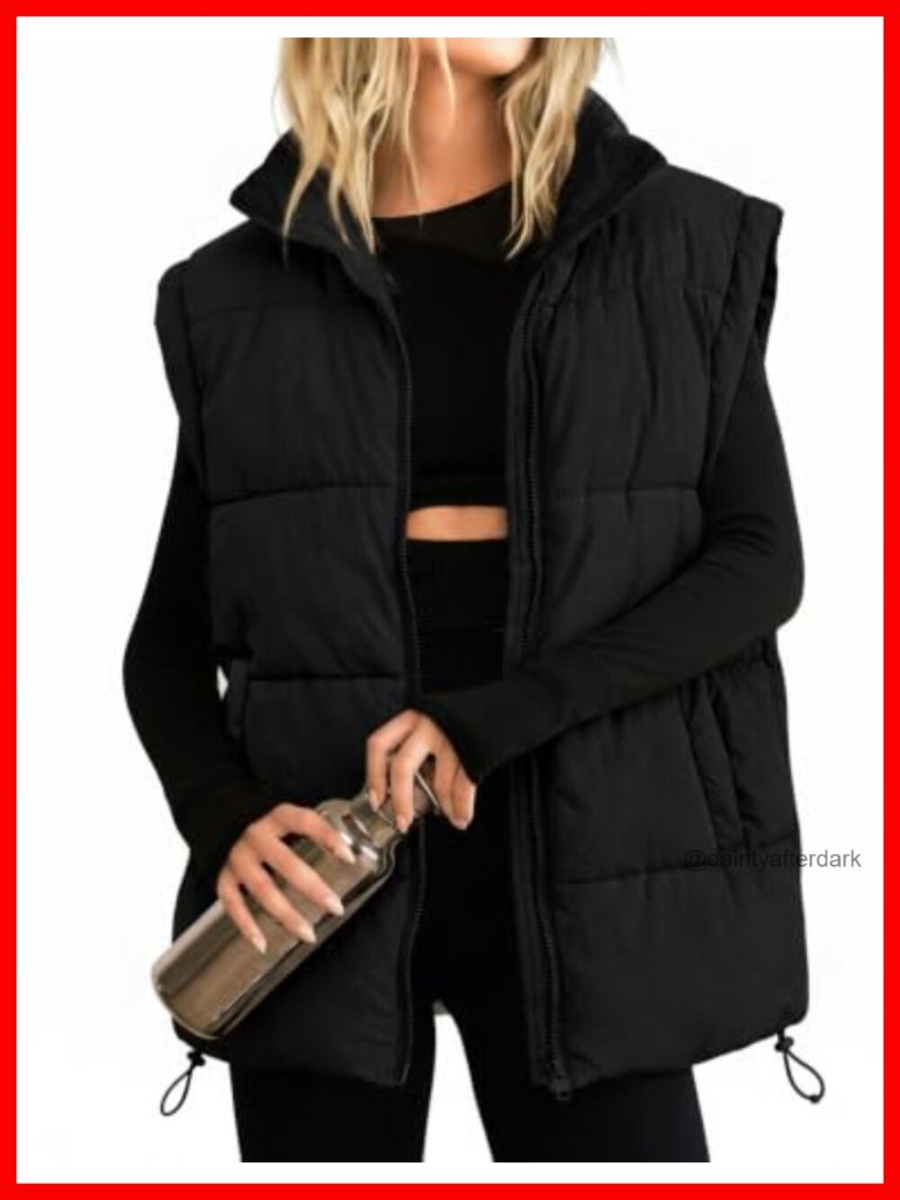 Women's Zip Up Puffer Vest Stand Collar Sleeveless Padded Jacket Coat